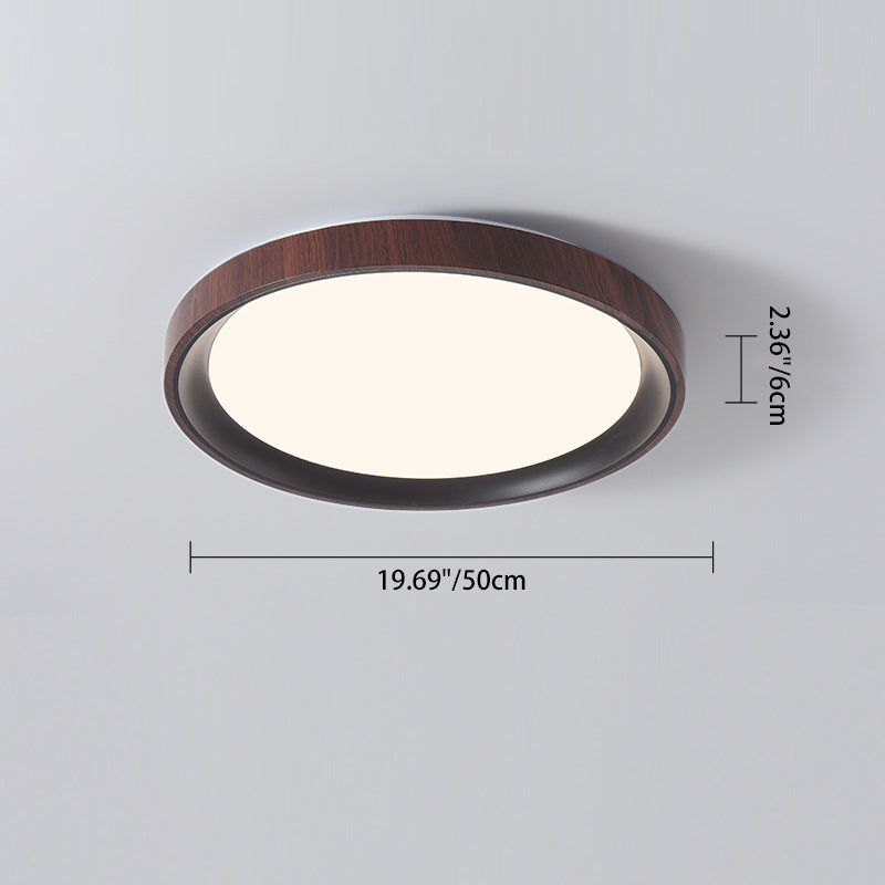 Modern Minimalist Iron & Acrylic Round LED Flush Mount Ceiling Light For Bedroom & Living Room
