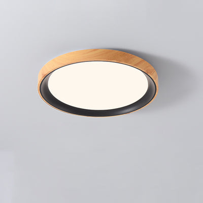 Modern Minimalist Iron & Acrylic Round LED Flush Mount Ceiling Light For Bedroom & Living Room