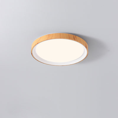 Modern Minimalist Iron & Acrylic Round LED Flush Mount Ceiling Light For Bedroom & Living Room