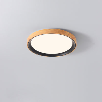 Modern Minimalist Iron & Acrylic Round LED Flush Mount Ceiling Light For Bedroom & Living Room
