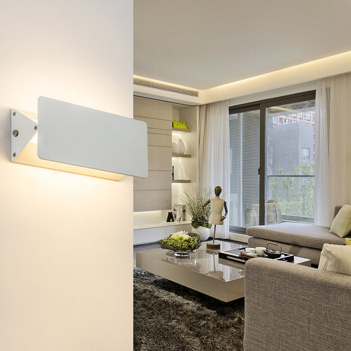 Applique murale LED rectangulaire minimaliste moderne en aluminium pour chambre et salon 