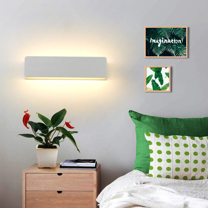 Applique murale LED rectangulaire minimaliste moderne en aluminium pour chambre et salon 