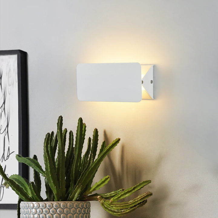 Applique murale LED rectangulaire minimaliste moderne en aluminium pour chambre et salon 