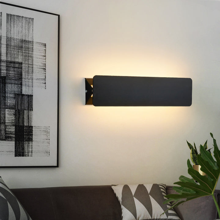 Applique murale LED rectangulaire minimaliste moderne en aluminium pour chambre et salon 