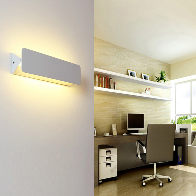 Modern Minimalist Aluminum Rectangular LED Wall Sconce Lamp For Bedroom And Living Room