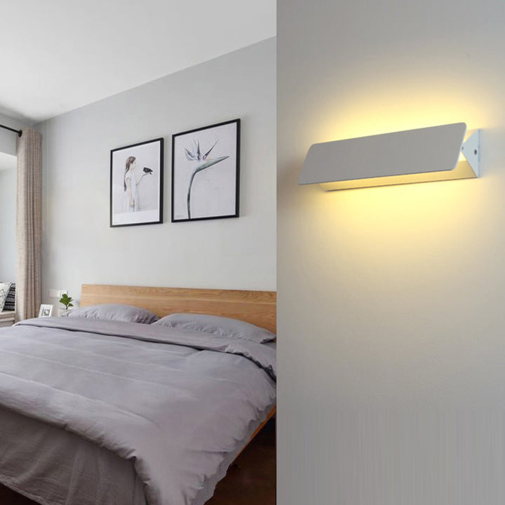 Applique murale LED rectangulaire minimaliste moderne en aluminium pour chambre et salon 