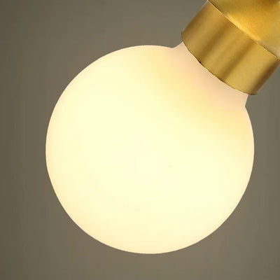 Contemporary Nordic Brass & Glass Round 3-Light Chandelier For Bedroom, Living Room, And Dining Room