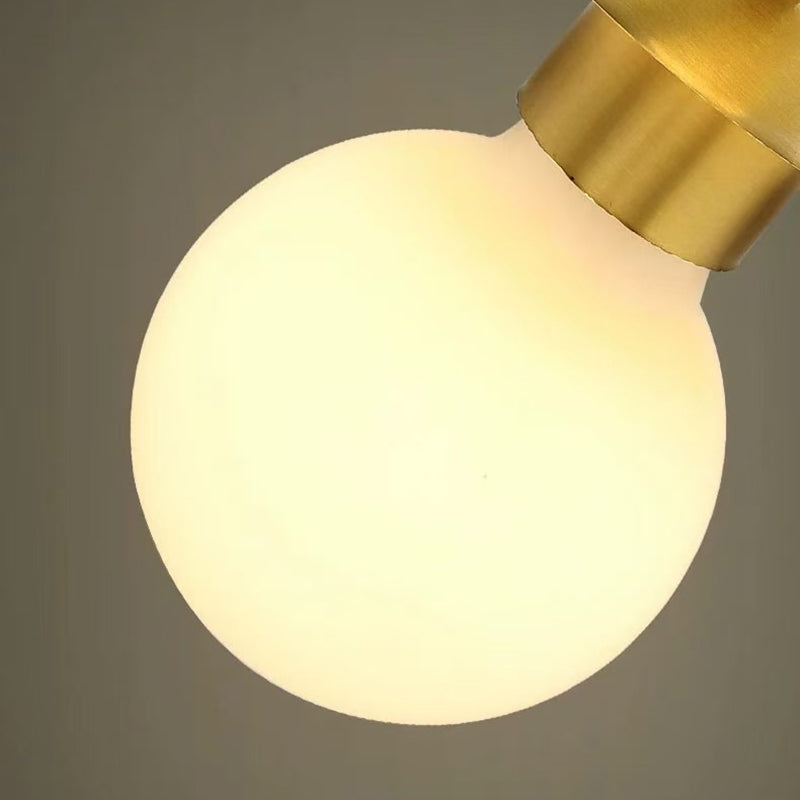 Contemporary Nordic Brass & Glass Round 3-Light Chandelier For Bedroom, Living Room, And Dining Room