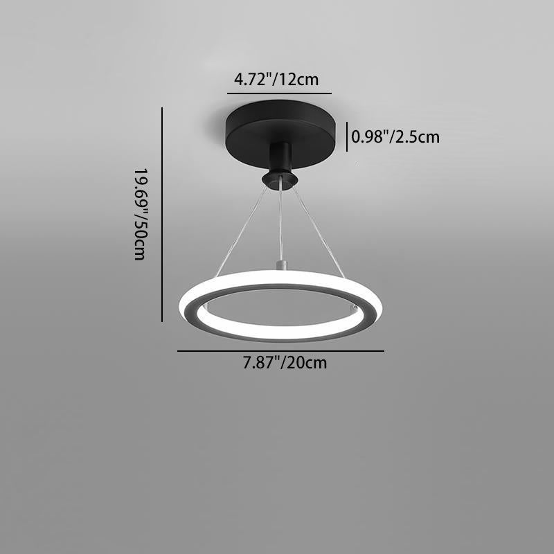 Lustre LED conique circulaire en aluminium, métal et silicone nordique contemporain pour couloir, salon et chambre 