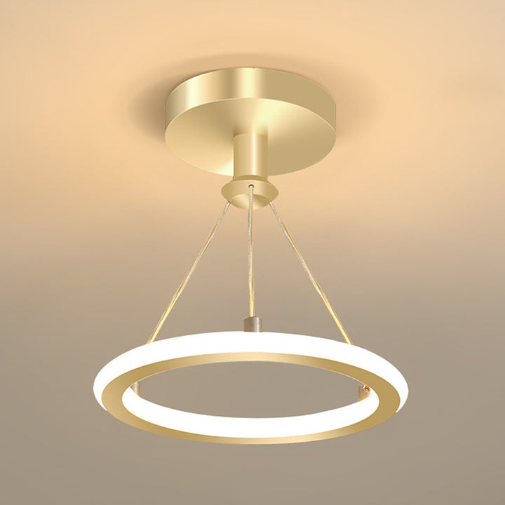 Lustre LED conique circulaire en aluminium, métal et silicone nordique contemporain pour couloir, salon et chambre 