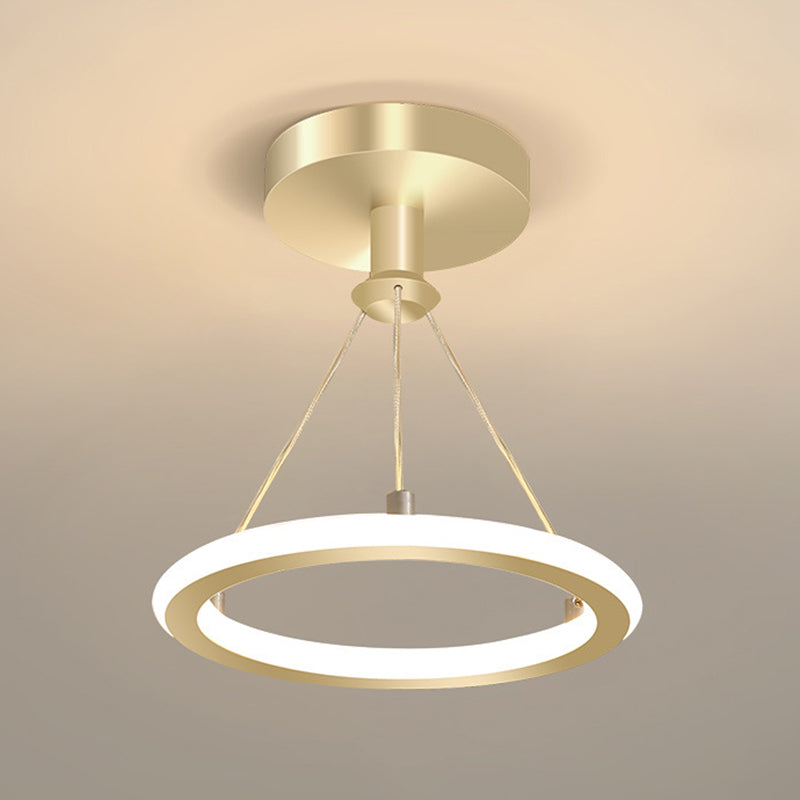 Lustre LED conique circulaire en aluminium, métal et silicone nordique contemporain pour couloir, salon et chambre 