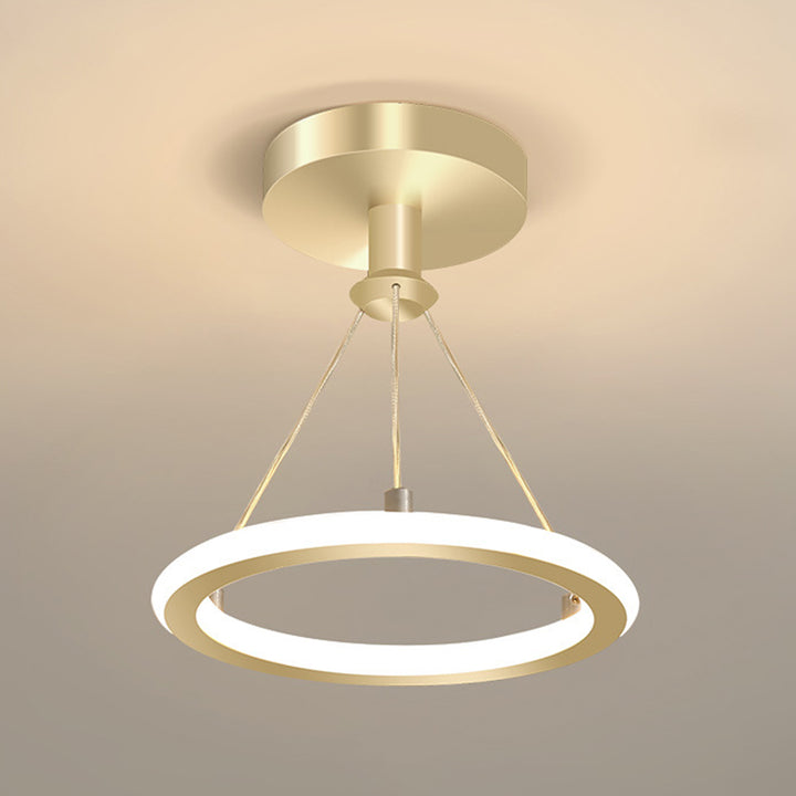 Lustre LED conique circulaire en aluminium, métal et silicone nordique contemporain pour couloir, salon et chambre 