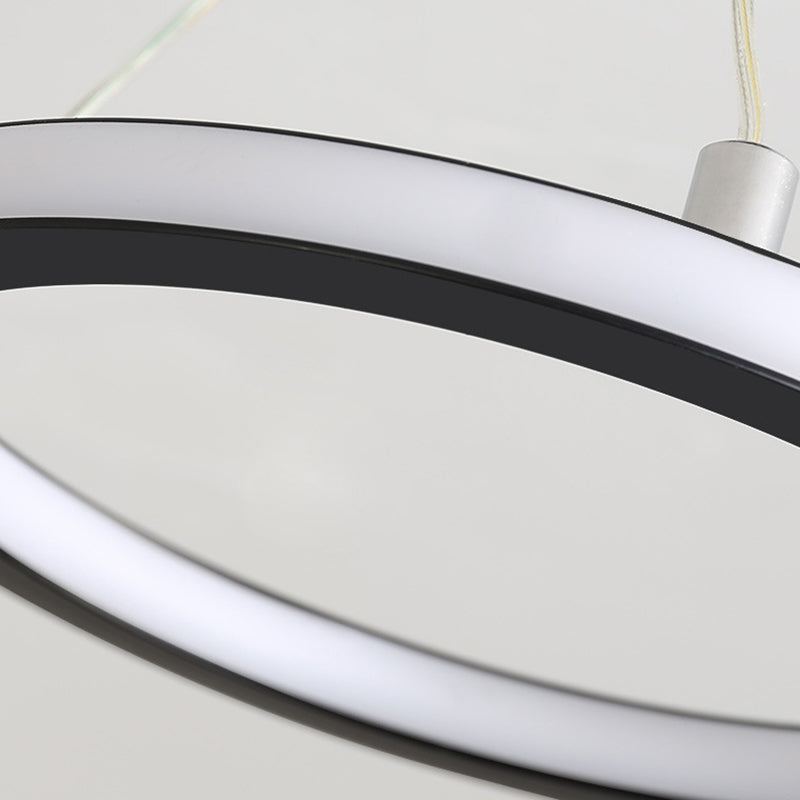 Lustre LED conique circulaire en aluminium, métal et silicone nordique contemporain pour couloir, salon et chambre 