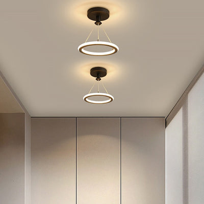 Contemporary Nordic Aluminum, Metal & Silicone Circular Cone LED Chandelier For Hallway, Living Room, And Bedroom