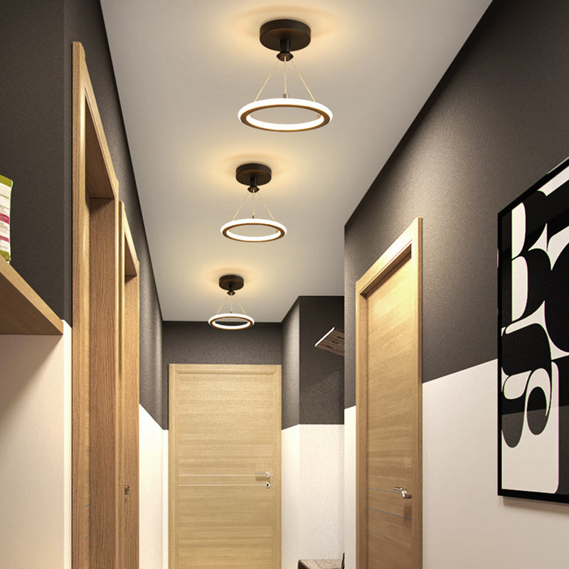 Contemporary Nordic Aluminum, Metal & Silicone Circular Cone LED Chandelier For Hallway, Living Room, And Bedroom