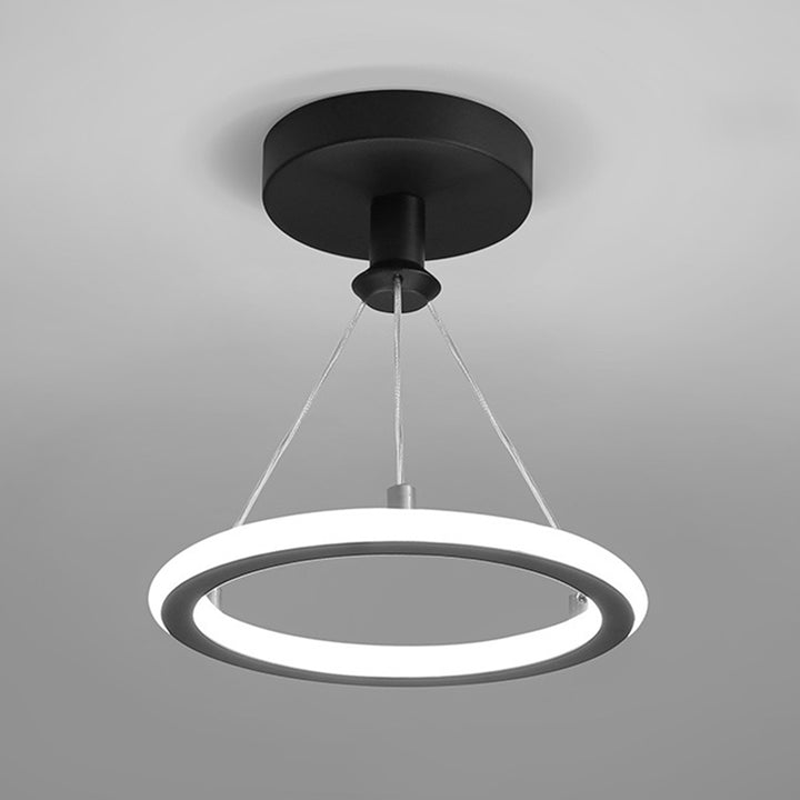 Lustre LED conique circulaire en aluminium, métal et silicone nordique contemporain pour couloir, salon et chambre 