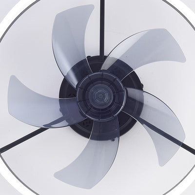 Modern Minimalist Iron & Aluminum Round LED Flush Mount Ceiling Fan Light For Bedroom And Living Room