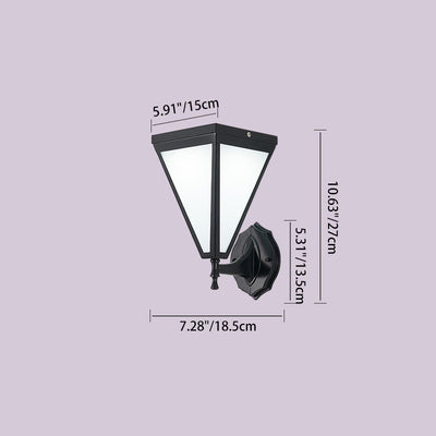 Modern Minimalist Galvanized Iron & Acrylic Trapezoid Solar LED Wall Sconce Lamp For Outdoor Courtyard