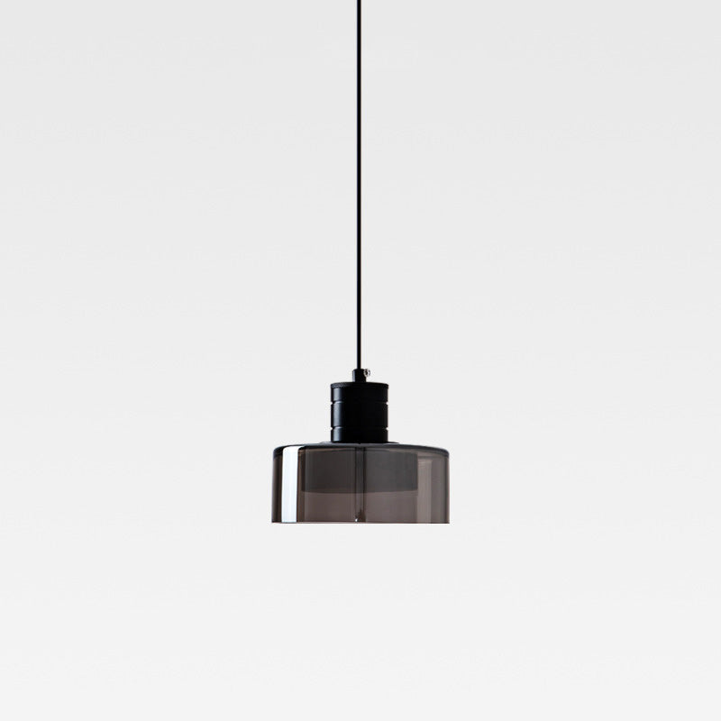 Contemporary Nordic Iron & Glass Cylinder LED Pendant Light For Bedroom & Living Room