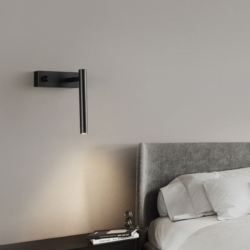 Applique murale moderne minimaliste en laiton rectangulaire et cylindre à LED pour chambre et salon 