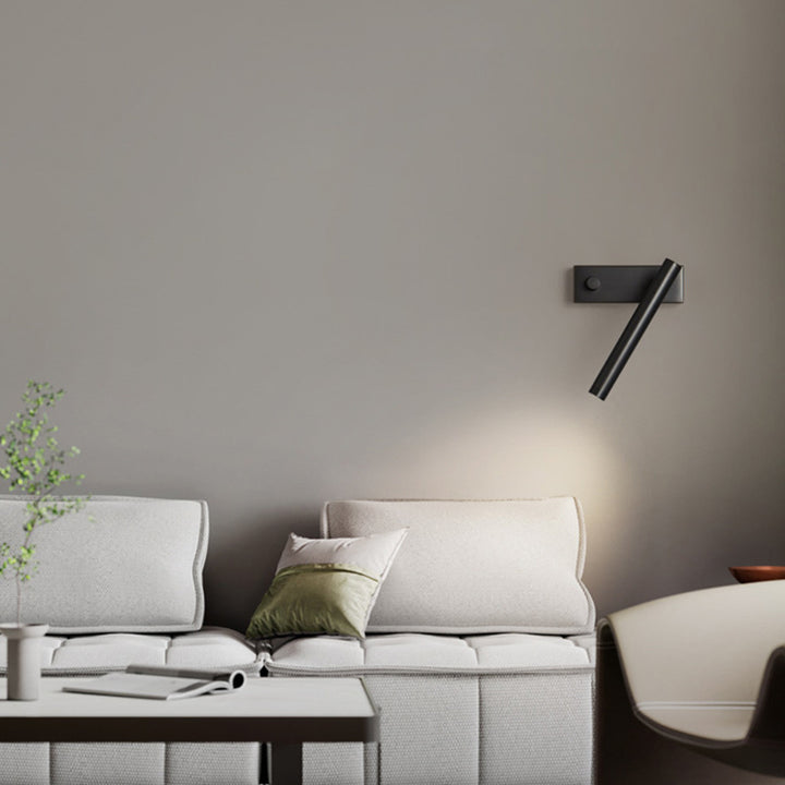 Applique murale moderne minimaliste en laiton rectangulaire et cylindre à LED pour chambre et salon 