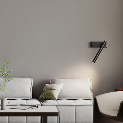 Modern Minimalist Brass Rectangle & Cylinder LED Wall Sconce Spotlight For Bedroom & Living Room