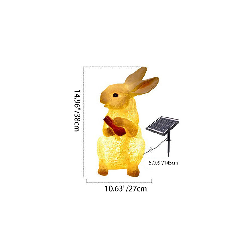 Contemporary Creative Resin &amp; Fiberglass Rabbit-Shaped LED Outdoor Light For Garden Decor