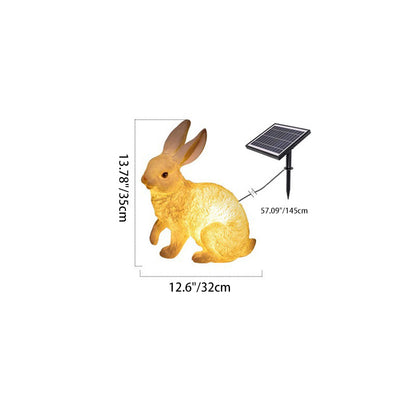 Contemporary Creative Resin & Fiberglass Rabbit-Shaped LED Outdoor Light For Garden Decor