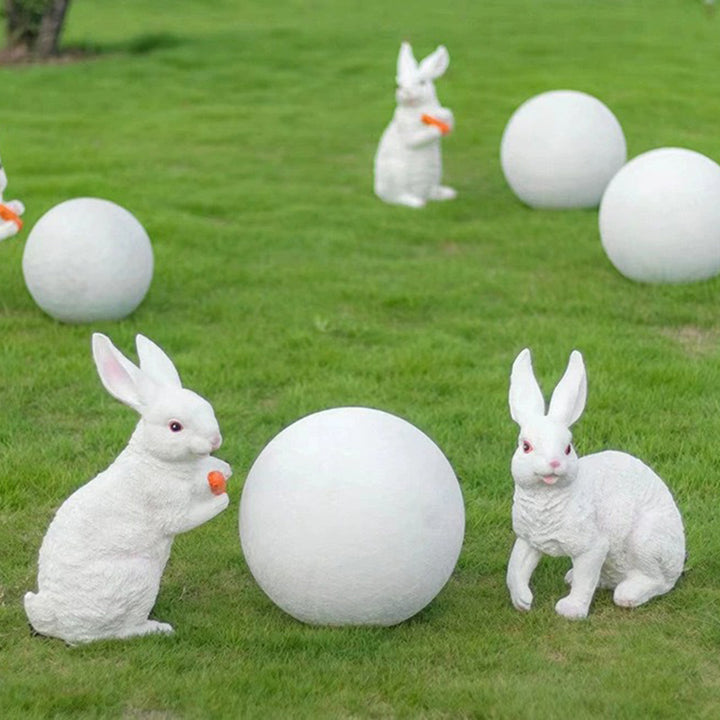 Contemporary Creative Resin &amp; Fiberglass Rabbit-Shaped LED Outdoor Light For Garden Decor