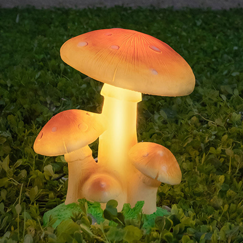 Zeitgenössische kreative LED-Außenleuchte aus Harz und Fiberglas in Pilzform mit solarbetriebenem, wasserdichtem Design für Garten und Terrasse 