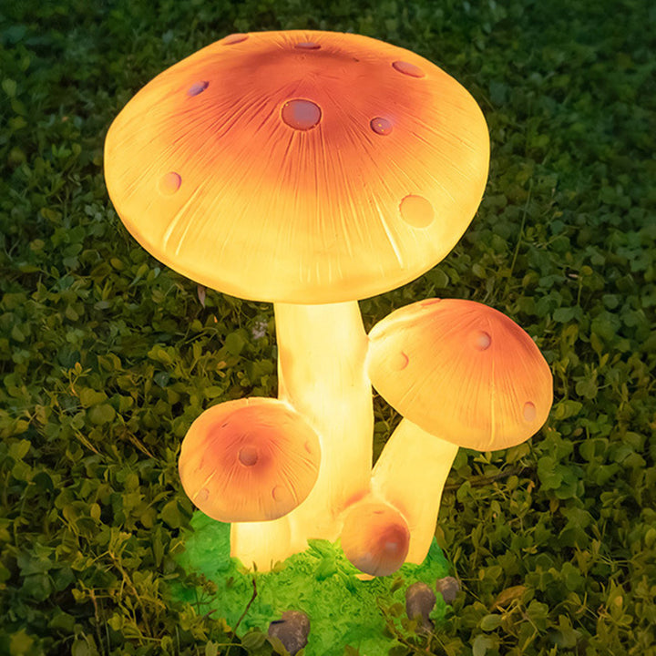 Zeitgenössische kreative LED-Außenleuchte aus Harz und Fiberglas in Pilzform mit solarbetriebenem, wasserdichtem Design für Garten und Terrasse 