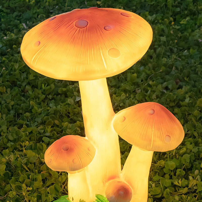 Zeitgenössische kreative LED-Außenleuchte aus Harz und Fiberglas in Pilzform mit solarbetriebenem, wasserdichtem Design für Garten und Terrasse 