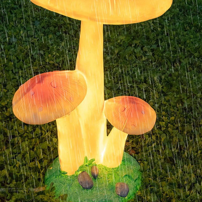 Zeitgenössische kreative LED-Außenleuchte aus Harz und Fiberglas in Pilzform mit solarbetriebenem, wasserdichtem Design für Garten und Terrasse 