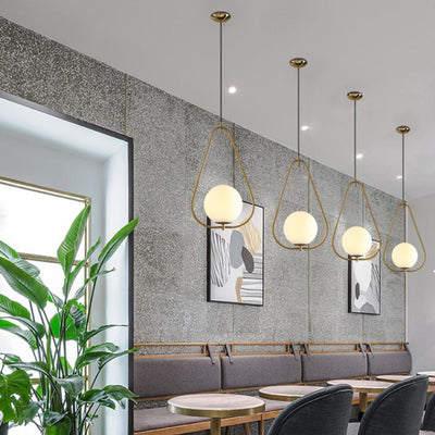 Modern Minimalist Iron & Glass Teardrop 1-Light Pendant Light For Bedroom, Living Room & Dining Room