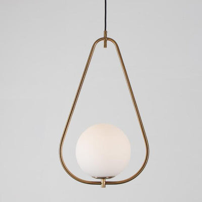 Modern Minimalist Iron & Glass Teardrop 1-Light Pendant Light For Bedroom, Living Room & Dining Room
