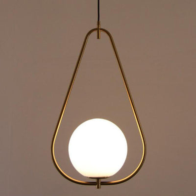 Modern Minimalist Iron & Glass Teardrop 1-Light Pendant Light For Bedroom, Living Room & Dining Room