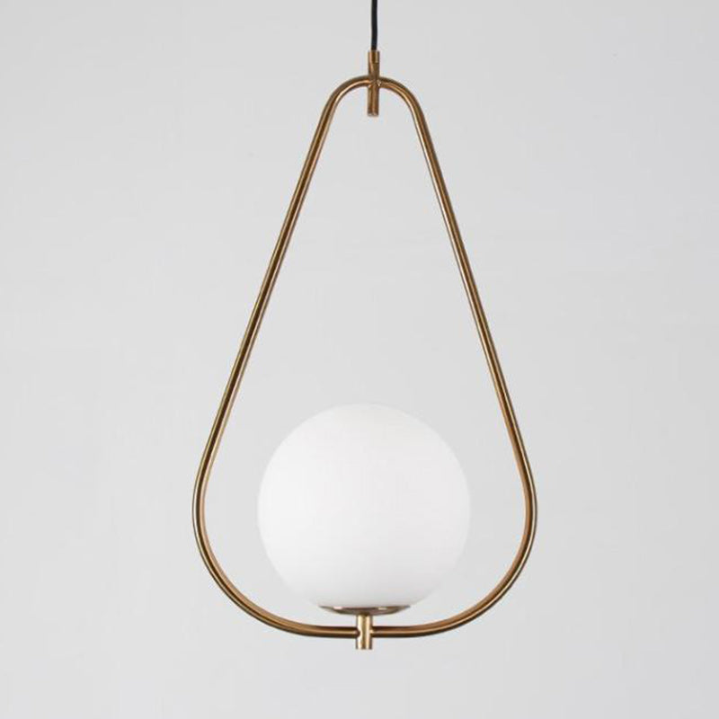 Modern Minimalist Iron & Glass Teardrop 1-Light Pendant Light For Bedroom, Living Room & Dining Room