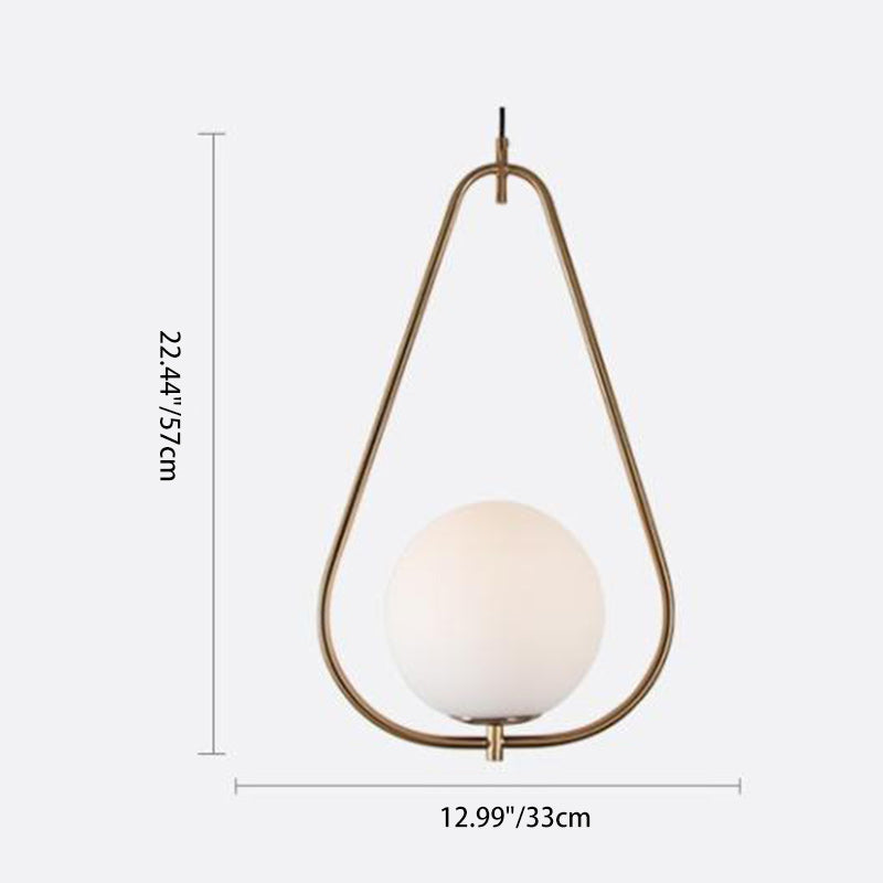 Modern Minimalist Iron & Glass Teardrop 1-Light Pendant Light For Bedroom, Living Room & Dining Room