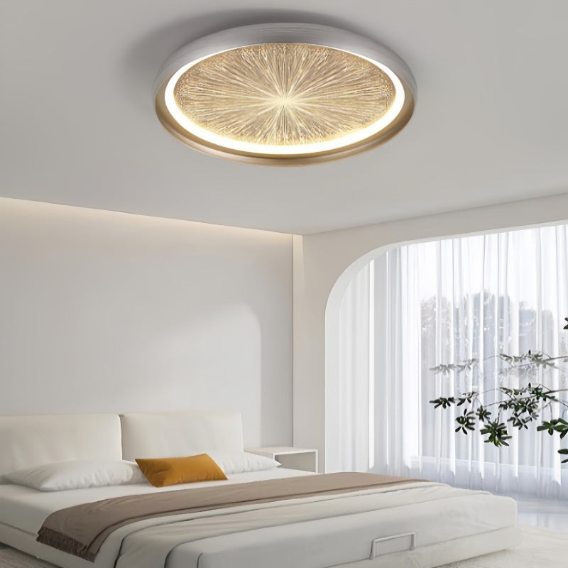 Modern Minimalist Aluminum & PC Round LED Flush Mount Ceiling Light For Bedroom, Living Room