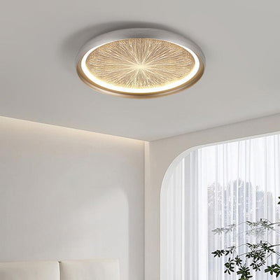 Modern Minimalist Aluminum & PC Round LED Flush Mount Ceiling Light For Bedroom, Living Room