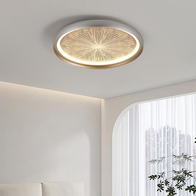 Modern Minimalist Aluminum & PC Round LED Flush Mount Ceiling Light For Bedroom, Living Room