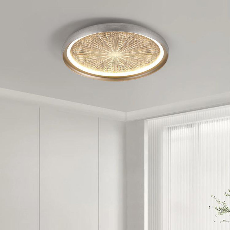 Modern Minimalist Aluminum & PC Round LED Flush Mount Ceiling Light For Bedroom, Living Room