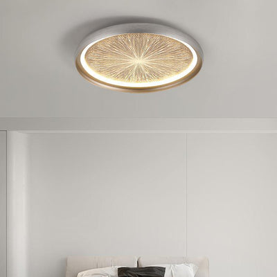Modern Minimalist Aluminum & PC Round LED Flush Mount Ceiling Light For Bedroom, Living Room