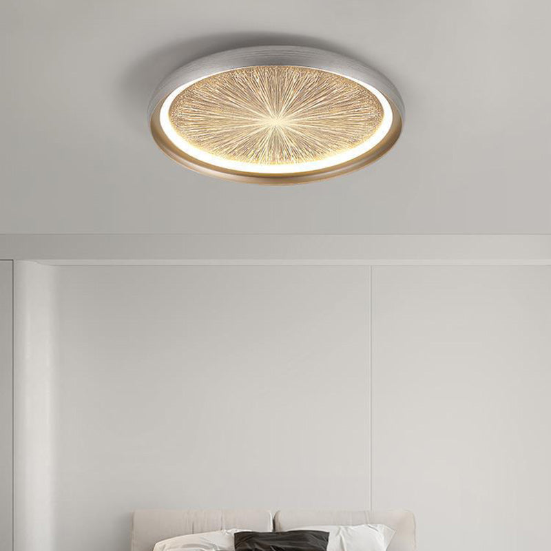 Modern Minimalist Aluminum & PC Round LED Flush Mount Ceiling Light For Bedroom, Living Room