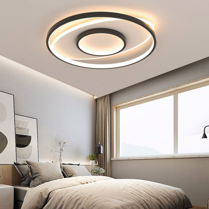 Modern Minimalist Iron Round &amp; Square LED Flush Mount Ceiling Light For Bedroom And Living Room