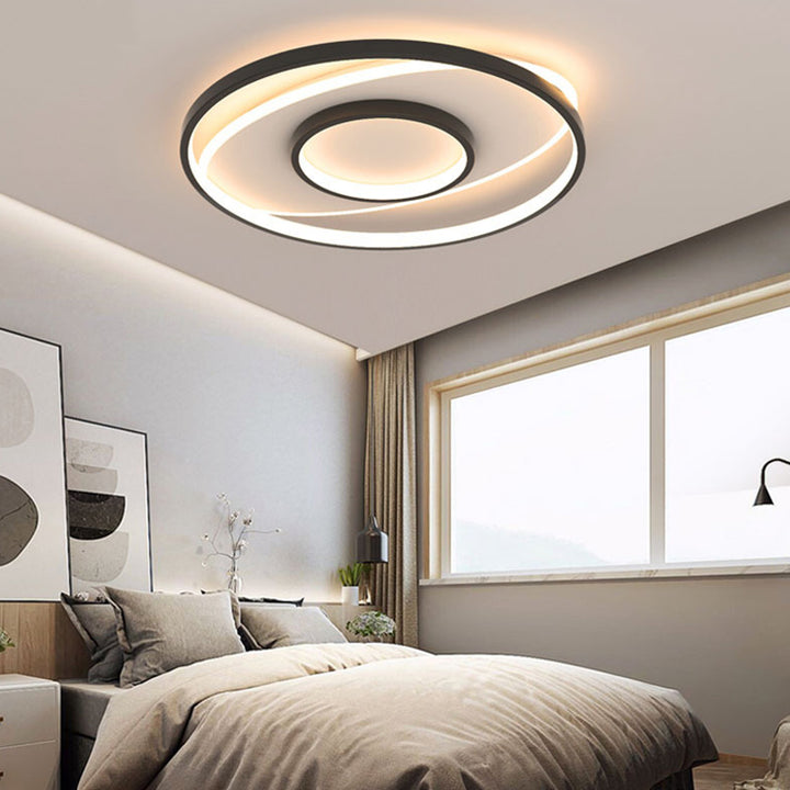 Modern Minimalist Iron Round &amp; Square LED Flush Mount Ceiling Light For Bedroom And Living Room