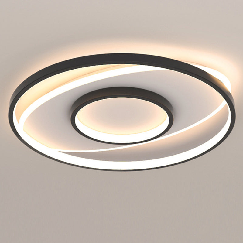Modern Minimalist Iron Round & Square LED Flush Mount Ceiling Light For Bedroom And Living Room