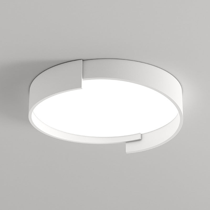 Contemporary Nordic Iron & Acrylic Round LED Flush Mount Ceiling Light With High Light Transmission For Bedroom & Living Room
