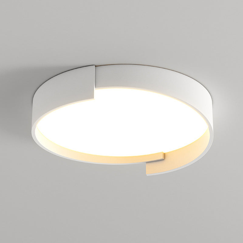 Contemporary Nordic Iron & Acrylic Round LED Flush Mount Ceiling Light With High Light Transmission For Bedroom & Living Room