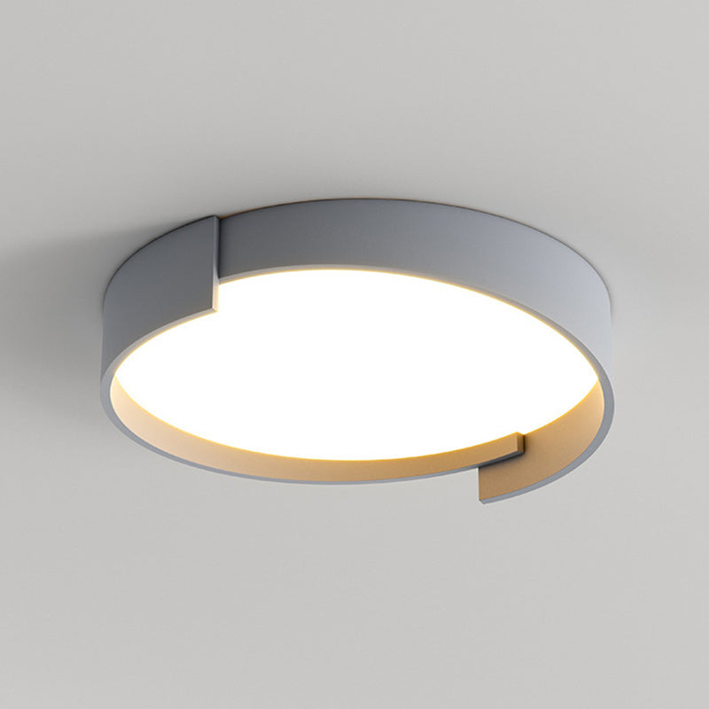Contemporary Nordic Iron & Acrylic Round LED Flush Mount Ceiling Light With High Light Transmission For Bedroom & Living Room
